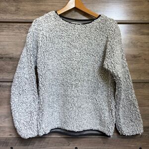 Dylan XS Soft Gray Sherpa Sweater Faux Fur Luxury Coastal Preppy Outdoors Hiking
